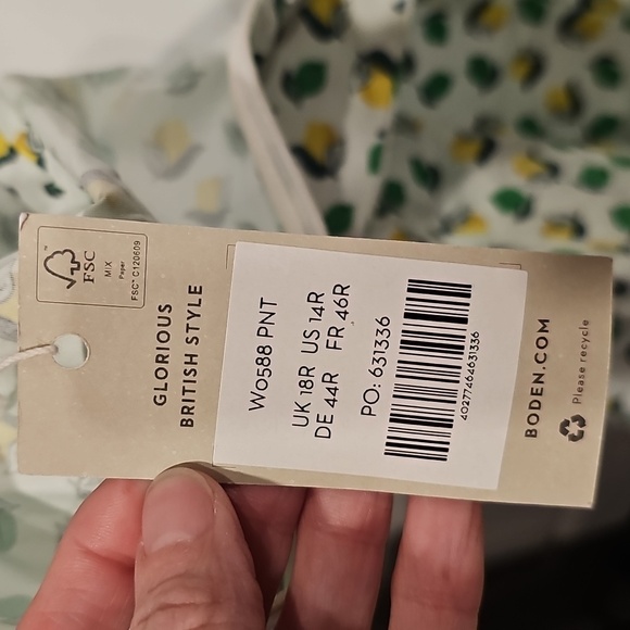 Boden Mischa Belted Lemon & Lime Dress Sz 14R NWT - Picture 11 of 13